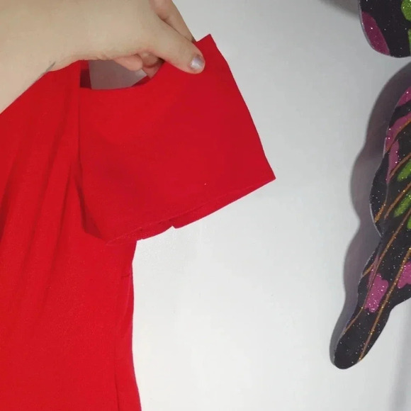 Lane Bryant Red Dress Slash Shoulder Plus Size 18 - Picture 9 of 15